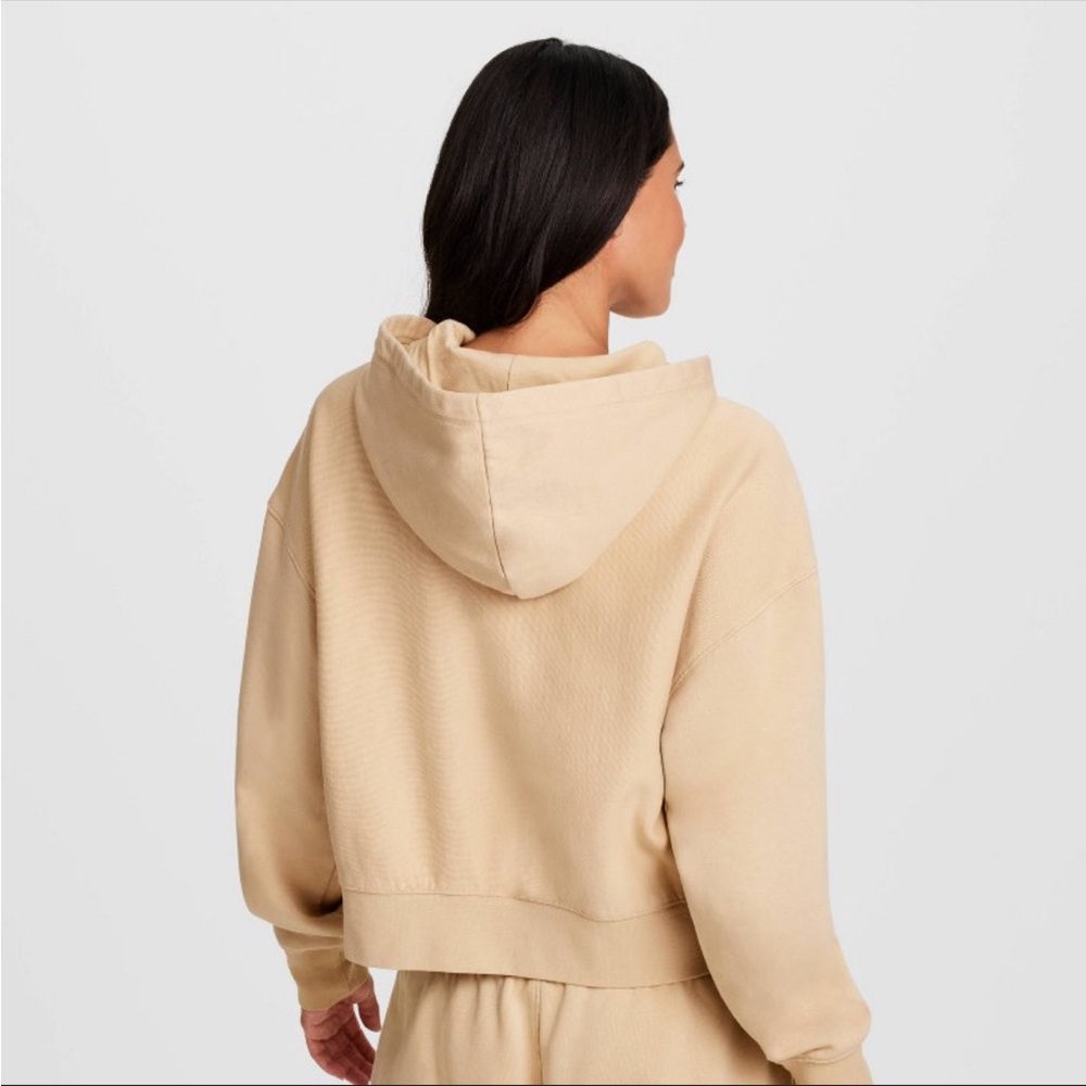 Champion Women's Vintage Wash Fleece Hooded Sweatshirt - tan M- New with tags - Picture 2 of 5
